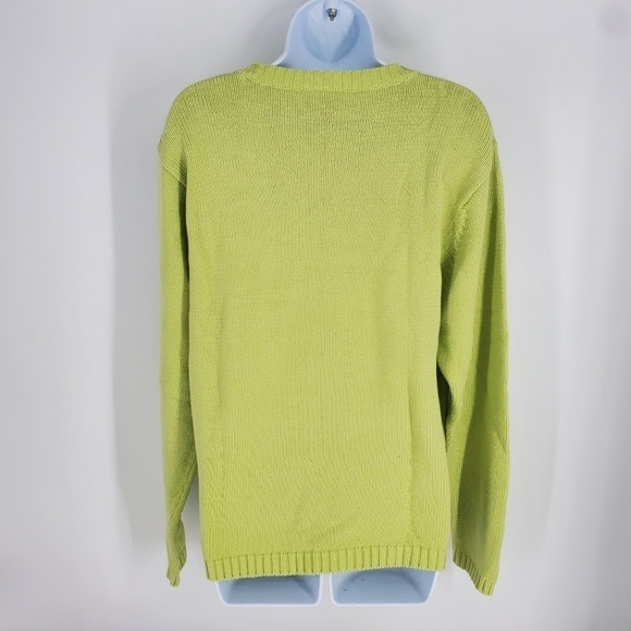 Vintage Essential Elements Sweater Women XL Crew Neck Green - Picture 3 of 7
